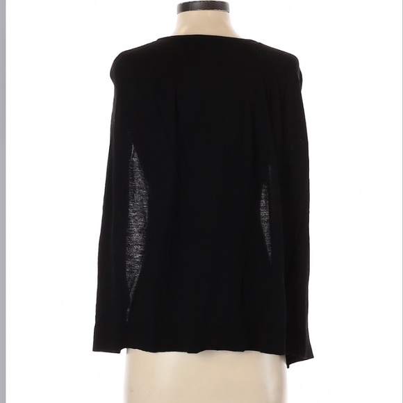 KOBI HALPERIN Black 100% Extra Fine Merino Wool Crew Neck Cape Sweater - Picture 3 of 7